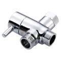 New G1/2in 3 Way ABS Diverter Valve T Adapter Converter Chromefor Shower Head Diverter Valve Three-way Water Distribution Valve. 