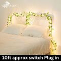 Luminous Elegance: 10-Foot Fairy Light with 6-Foot Artificial Leaves - Premium Quality for Indoor and Outdoor Décor - Perfect for Room, Party, and Beyond!. 