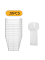 Disposable Clear Plastic Mini Dessert Cups Square Parfait Appetizer Bowls with Spoons Durable Tasting Cups for Parties. 