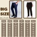 Women's slack pants with stretch cotton fabric, small cylinder, big size, comfortable to wear, not uncomfortable, waist 38-52 inches.. 