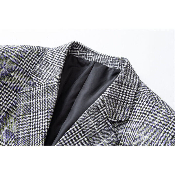 2026%20New%20Business%20Dinner%20Gentleman%20Slim%20Gentleman%20Group%20Dress%20Fashion%20Men%20British%20Style%20Dress%20Best%20Man%20Plaid%20Blazer%20-%20Image%203
