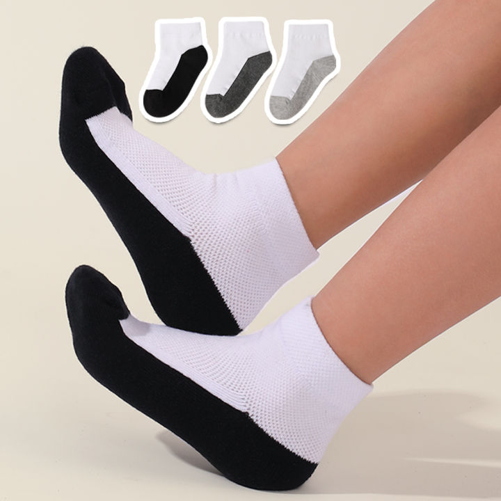 7%20Pairs%20of%20Kids%20Cotton%20Blend%20Ankle%20Socks,%20Student%20Socks,%20Mesh%20Design,%20Solid%20Color,%20Comfortable,%20Breathable,%20Durable%20-%20Image%204