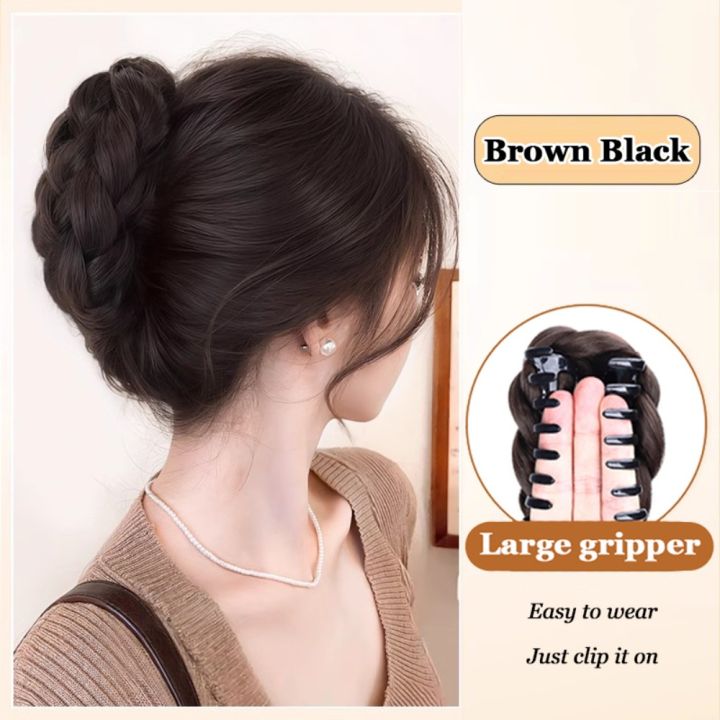 New%20Synthetic%20Hair%20Bun%20Claw%20Clip%20Natural%20Fluffy%20Wig%20Hair%20Clip%20Black%20Brown%20Bun%20Head%20Wig%20Women%20-%20Image%207