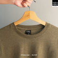 Yuenpuen olive green round neck t-shirt no stretch no need to iron T-shirt solid color tshirt women T-shirt men soft T-shirts. 