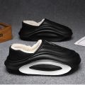 Winter Thickened Slip Resistant Lined Slippers Lightweight EVA Indoor Outdoor Home Leisure Shoes with Soft Fabric Lining.
