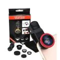 3 In 1 Universal Clip Camera Mobile Phone Lens Fish Eye + Macro + Wide Angle. 
