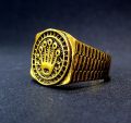 ROP TRENDING STAINLESS STEEL HIP-HOP GOLDEN TITANIUM CROWN RING FOR MEN OR BOYS. 
