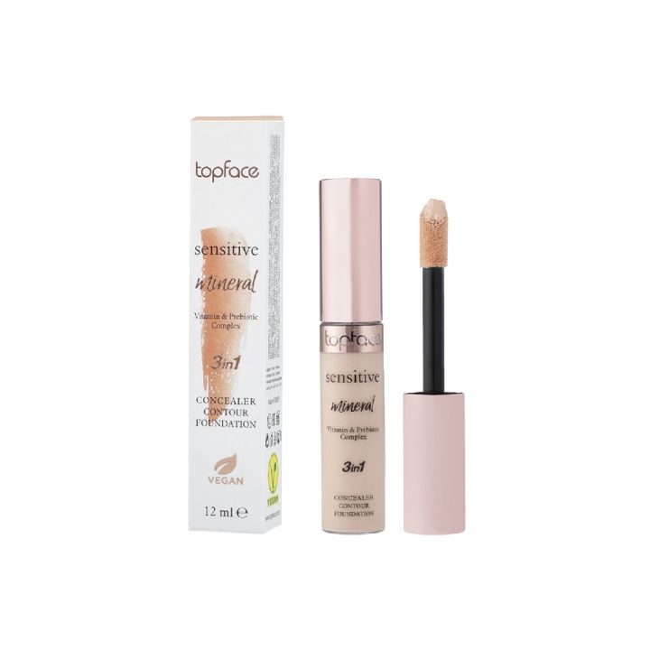 Mineral Sensitive 3 In 1 Concealer, Contour, Foundation (6 Shades)