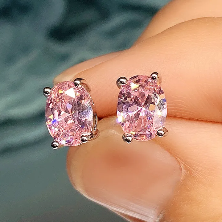 Huitan%20Simple%20Stud%20Earrings%20with%20Oval%20CZ%20for%20Lady%20Daily%20Wear%20Ear%20Accessories%20Teens%20Low-key%20Women's%20Earrings%20Statement%20Jewelry%20-%20Image%204