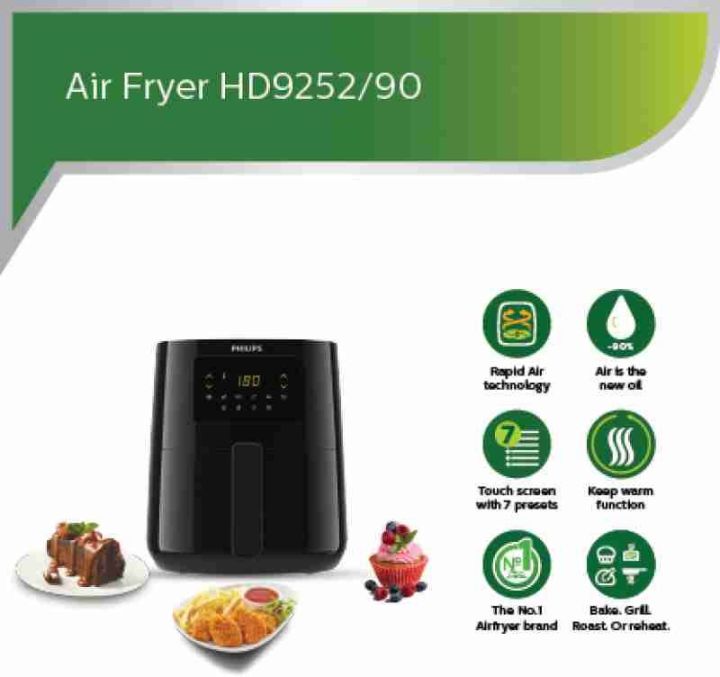 PHILIPS%20HD9252/90%20Air%20Fryer%204.1Ltr%20With%20Touch%20Panel,1400watt%20With%20Rapid%20Air%20Technology%20-%20Image%202