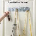 6pcs Cuttable Hook Set - Self-Adhesive Key, Necklace, Towel, and Bath Ball Hanger, Waterproof & Space-Saving Storage Rack.