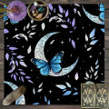 1pc Tarot tablecloth, altar cloth, moon phase, sun, starry sky, flowers, witchcraft, altar ritual decoration props. 