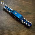 Customize Blue Silver Braclet For Men / Boys Fashion. 