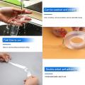 1 meter Washable Traceless Nano Adhesive Tape,Double Sided Nano Gel Tape,Multipurpose Nano Grip Tape Roll,Stick to Glass, Metal, Kitchen Cellphone,Pads or Tile Nano Tape (Pack of 1). 