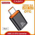 Rifah OTG10 6A 120W Type C Otg USB 3.1 Otg Super Fast Data Transfer Charging Type C OTG Mini Metal Black.