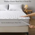 Waterproof Mattress Protector Cover with Elastic Band Soft Breathable Mattress Pad for Bed Grey/White/Green/Blue. 