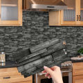 KUUJOJO Self-adhesive faux marble tile decorative wall stickers for kitchen, bathroom, living room, dining room and more.. 