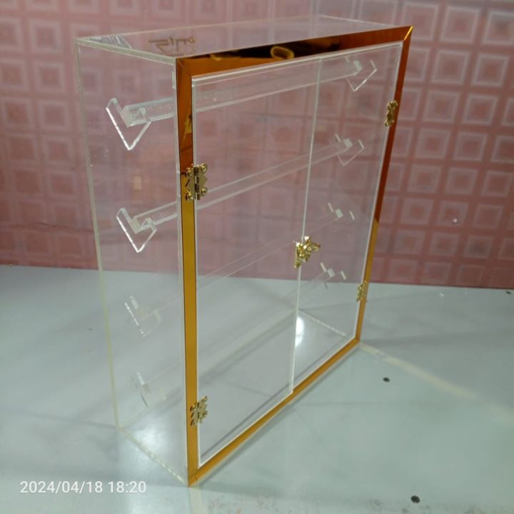 Transparent acrylic plastic box for bangle 4 step rod