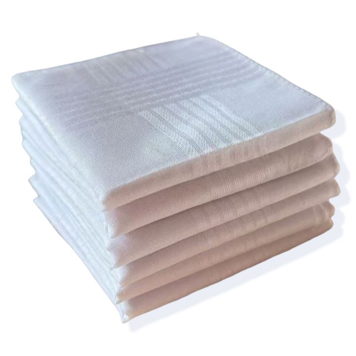 6 Packs of Unisex Handkerchiefs, Pure Cotton Pure White Handkerchiefs, Wedding Season Bride and Groom Souvenirs, Flap Pocket Pants Towels, Placemats