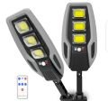 3COB Led Solar Street Lights Outdoor, Led Remote Control Built with 6000mah Battery Capacity Solar Parking Lot Lights Wireless Ip65 Water Proof Motion Sensor Solar Security Wall Light with 3 Modes for Garden, Street, Deck, Yard, Garage, Patio etc. 