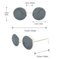 2 Pairs Per Set Small Round Sunglasses Women Cute Skinny Metal Eyewear Retro Vintage Narrow Cateye Sunglasses Set. 