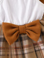 Baby Girl Plaid Tulle Skirt Dress & Cropped Jacket Set. 