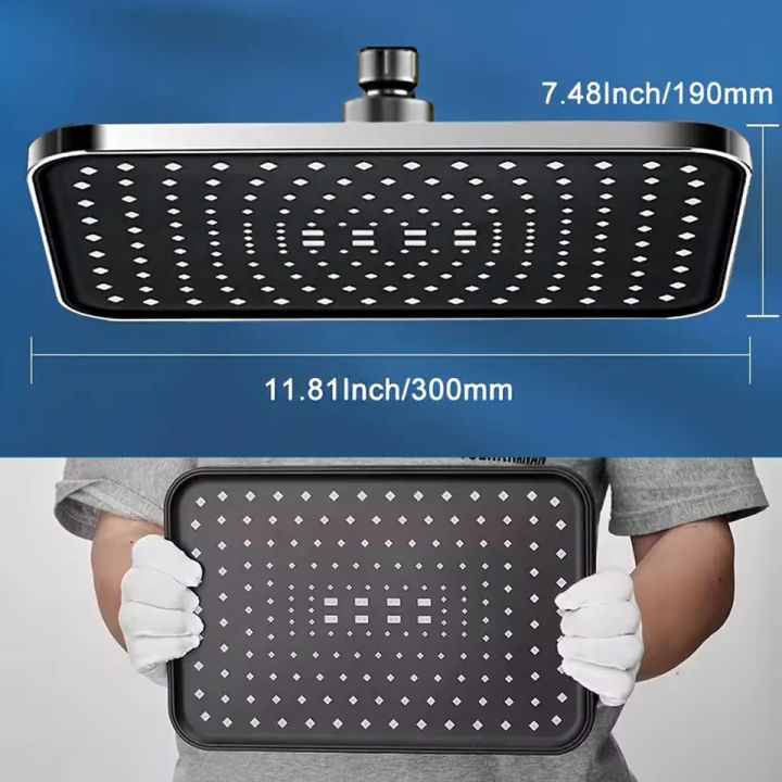 New 30cm Large Size High Pressure Overhead Rain Shower Head Large Flow ...
