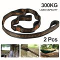 2pcs Hammock Straps, Special Reinforced Polyester Straps, 5 Ring High Load-Bearing Barbed Hammock Straps For Outdoor Camping.