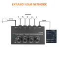 4 Channels Mini Headphone Amplifier HA400 Ultra-Compact Stereo Audio Amplifier With Power Adapter 10MHz Earphone Amp for Music. 