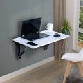 Wall Mounted Folding Wooden Laptop Table/Computer Table/Dvd Player/Iron Table Rack With White Foldable Brackets/Smart Office Table. 