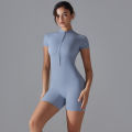 Yoga Set Women's Jumpsuits One-Piece Suit Zipper Short Sleeve Gym Push Up Workout Clothes Fitness Bodysuit Sportswear Tracksuit. 