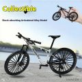 1：8  Front And Rear Double Suspension Simulation Alloy Mountain Bike Soft Tail Deceleration Bike Mini Bike Toy Ornament Mold ﻿ ﻿. 