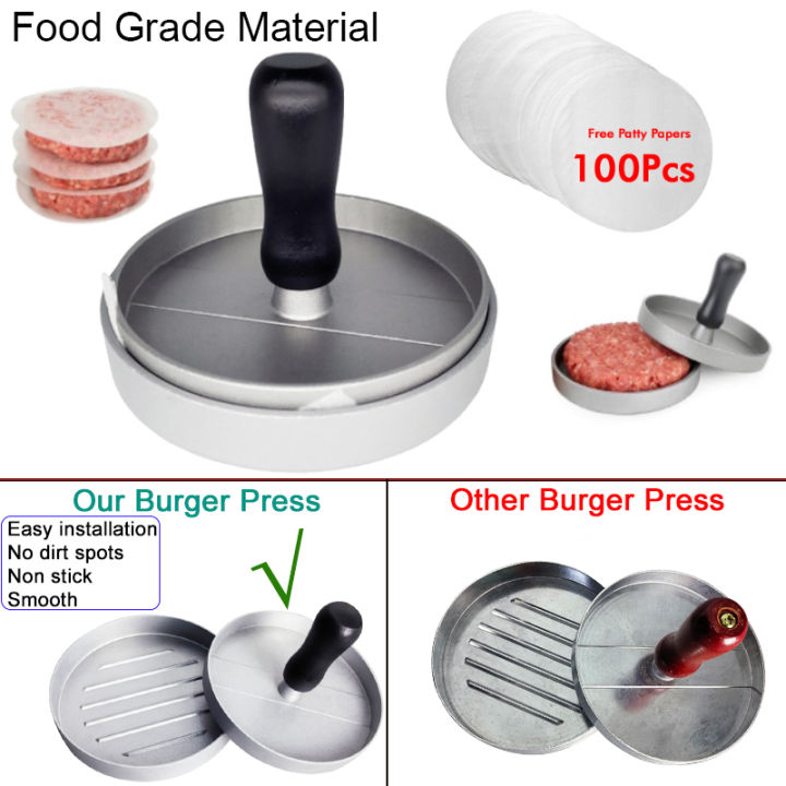 Burger Press Patty Maker Aluminium Hamburger Mold Non-Stick