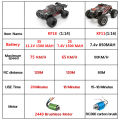 KF18 1:14 4WD RC Car Off-Road Racing High Speed Brushless Motor 2.4G Remote Control Cars Truck 75km/H Truck With LED Light Toy. 
