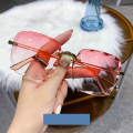 1/3PCS Square Rimless Sunglasses Women Luxury Brand Designer Summer Red Glasses Fashion Sun Glasses For Men UV400 Shades Oculos. 