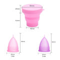 4-Piece Set Women Menstrual Cup Silicone Period Cup Feminine Hygiene Menstrual Collector Reusable Menstrual Bowl+Folding Cup.