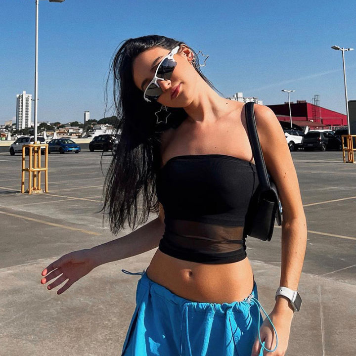 2026%20Women's%20%20Hot%20Girl%20Style%20Black%20Y2K%20Mesh%20Crop%20Top%20Strapless%20Urban%20Style%20Off-Shoulder%20Fitted%20Short%20Tank%20Top%20-%20Image%203