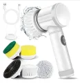 5 in1 Rechargeable Magic Brush Electric Multi-Functional Household Cleaning Brush 5 in 1 USB Rechargeable Car Waxing / Tiles Cleaning Brush Handheld Scrubber 360o Rotatable with 3 Replaceable Brush Heads Kitchen Dishwashing Sponge Electric Cleaning Brush. 