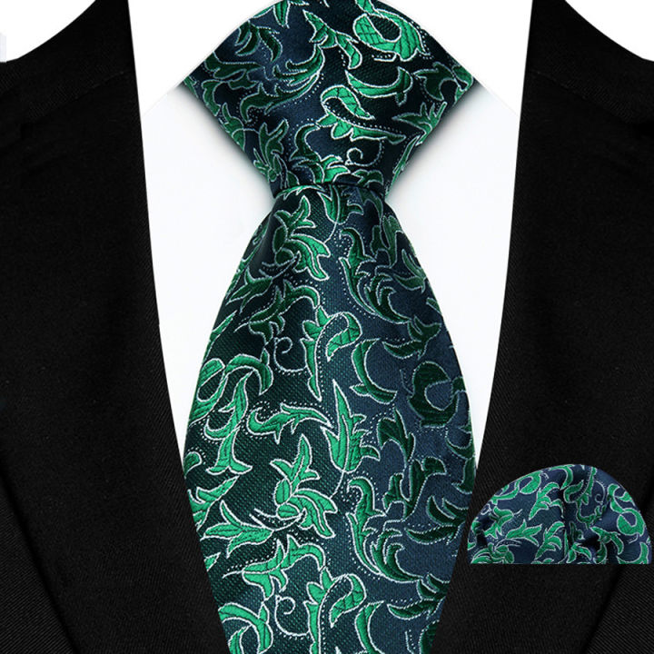 Luxury%208CM%20Tie%20For%20Man%20Suit%20Set%20Paisley%20Floral%20Solid%20Necktie%20Handkerchief%20Set%20Pocket%20Square%20Business%20Wedding%20Party%20Gravat%20-%20Image%203