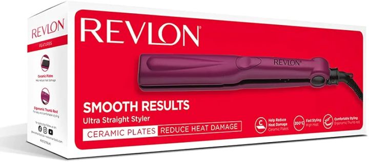 Revlon RVST2176 Ceramic Ultra Straight Hair Straightener 200 Degree C High Heat Pink