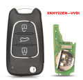 jingyuqin Xhorse XKHY02EN Wire Remote Key For Hyundai Flip 3 Buttons English. 