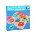 Wood Dinosaur Jigsaw Puzzle for Kids Multi-layer Wooden Peg Puzzle Early Learning Educational Toys  For Toddlers Girls Boys. 