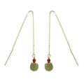 VENTFILLE Gold Color Hetian Jade Earrings for Women Green Round Jewelry Girls   Dropshipping Wholesale. 