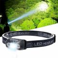 Double Light Source Induction Switch LED Headlamp Motion Sensor Headlight USB Rechargeable head lamp Torch USB Charging.
