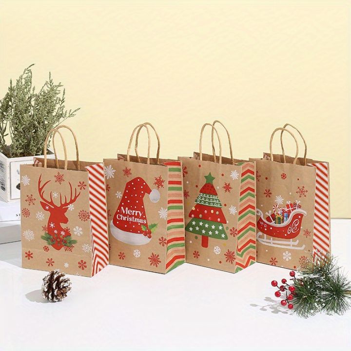 8-48pcs%20Christmas%20Series%20Kraft%20Paper%20%20Bags,Party%20Candy%20%20Packaging,Cartoon%20Elk%20Snowman%20Christmas%20Tree%20Printed%20Tote%20Bags%20-%20Image%203