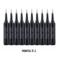 10PCS/Lot Lead-Free Black Soldering Iron Tips Set 900M-T Welding Head Solder Iron Bits for 936 937 BGA Soldering Rework Tools. 