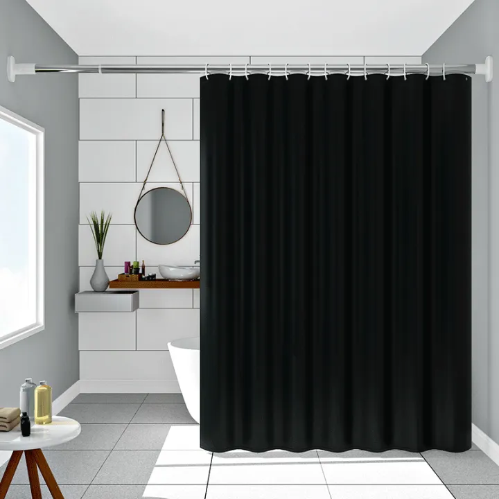 Simple%20Style%20Black%20Shower%20Curtain%20Pure%20Black%20Design%20Bathroom%20Decorative%20Curtain%20Partition%20Curtain%20PEVA%20Waterproof%20Material%20-%20Image%202
