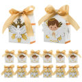 12PCS Baptism Favor Boxes with ribbon , Great for Christian, Baby Shower, Wedding Small  Bags Decorations. 
