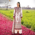 Asim Jofa Unstitched Embroidered 3 Piece Lawn Suit For Women and Girls , Ivory, Collection: Luxury Lawn, Designcode: AJELL-08-UNS. 