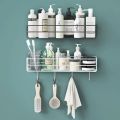 Rectangle Bathroom Metal Stand With Hooks. 